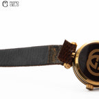 GUCCI Sherry Line Black Face with Brown Strap * #