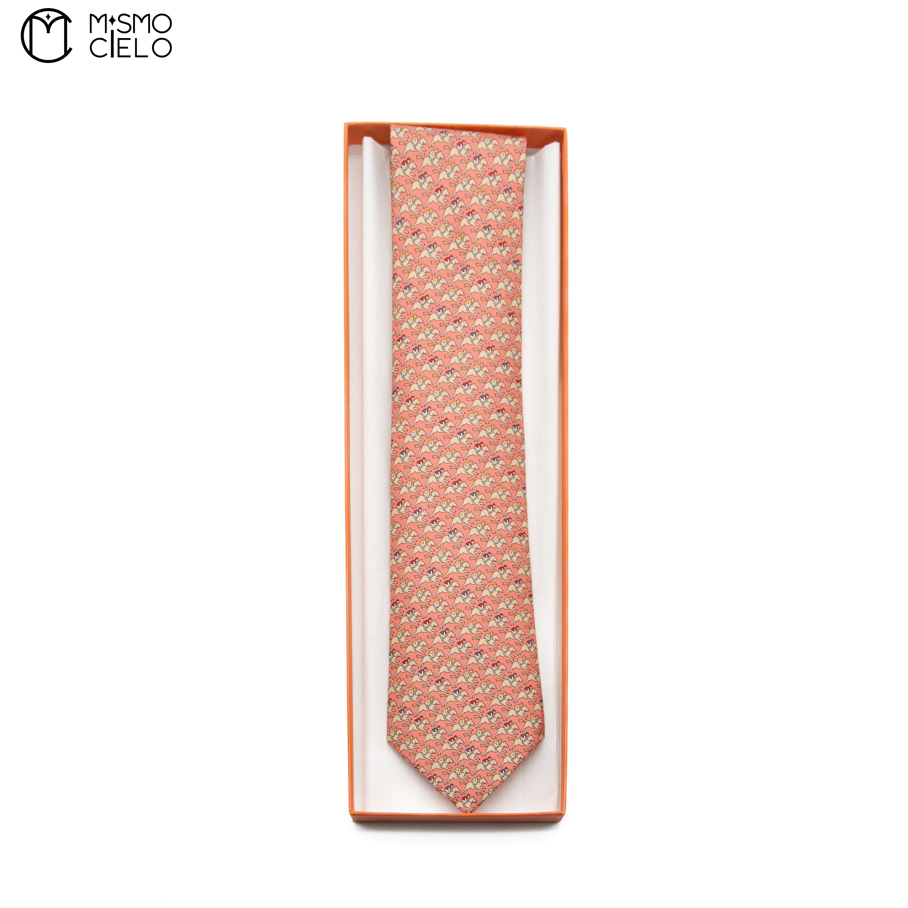 Pink Equestrian Motif Tie