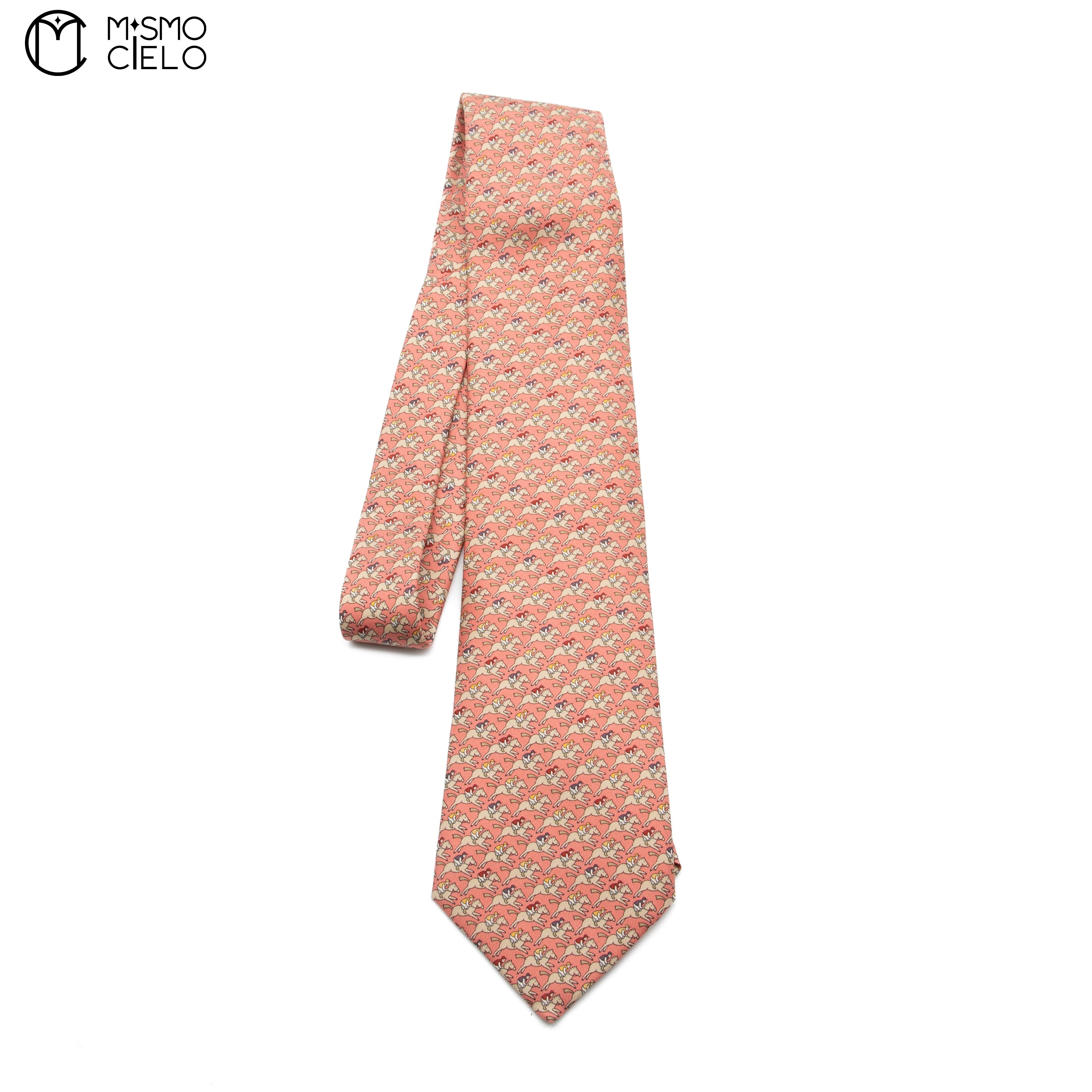 Pink Equestrian Motif Tie