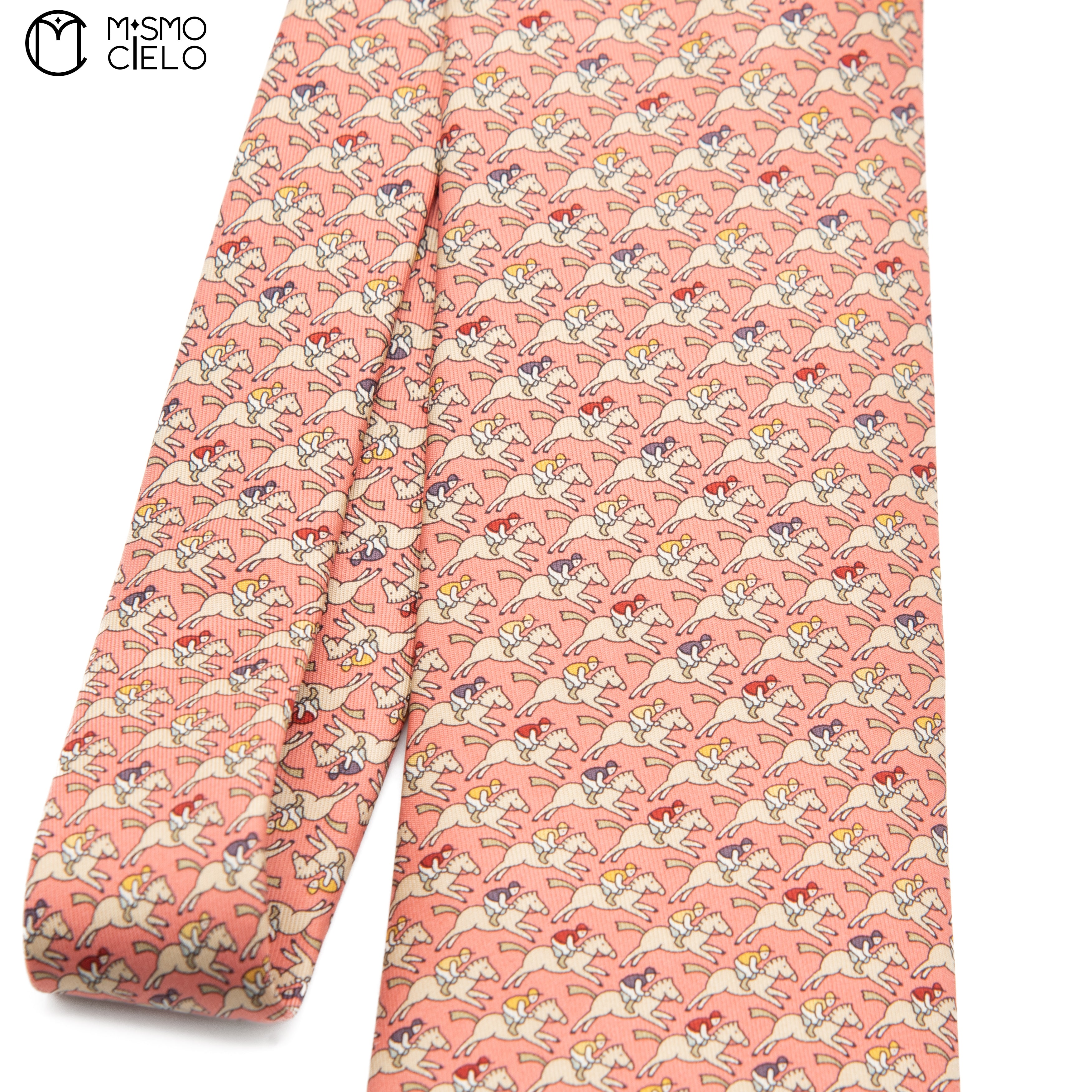 Pink Equestrian Motif Tie