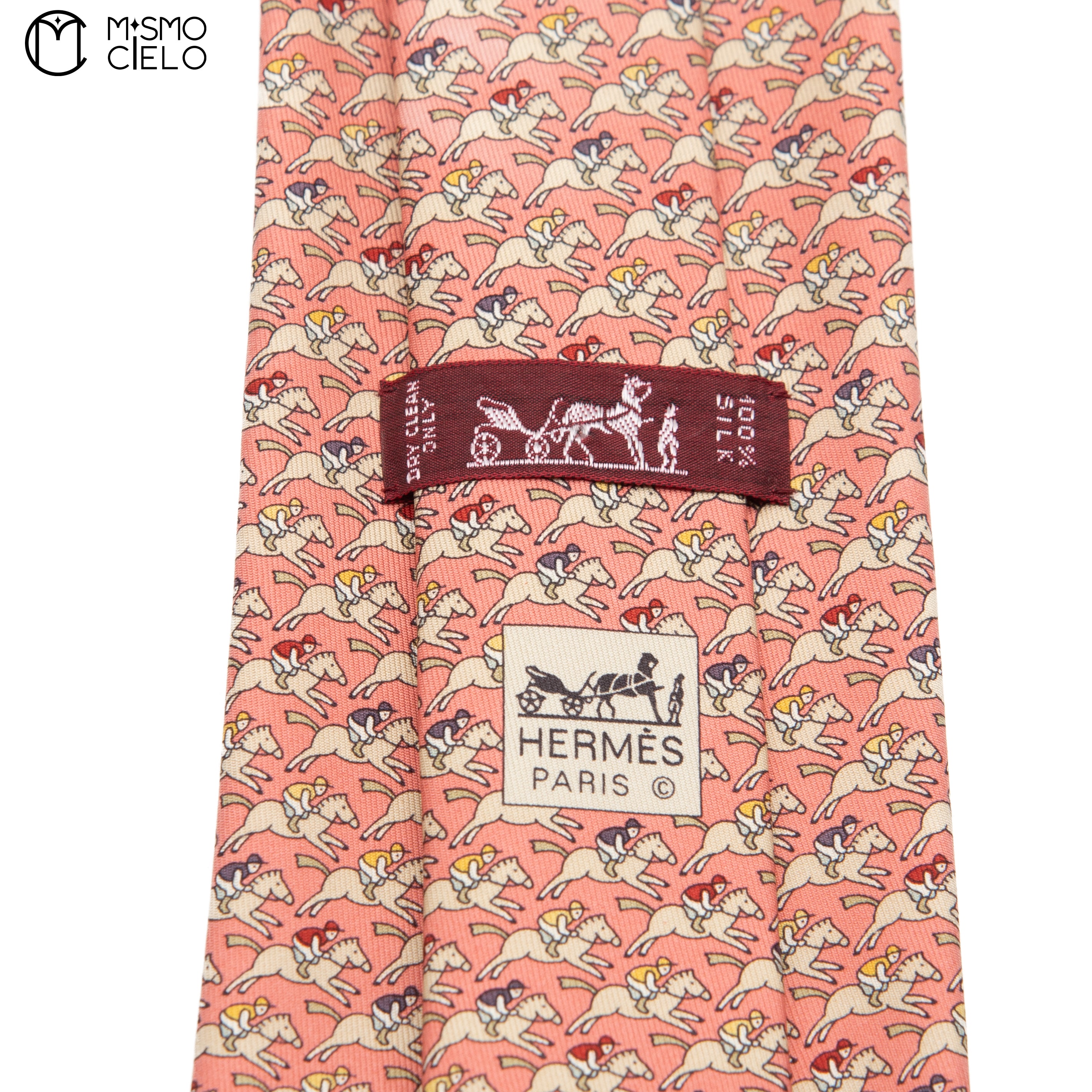 Pink Equestrian Motif Tie