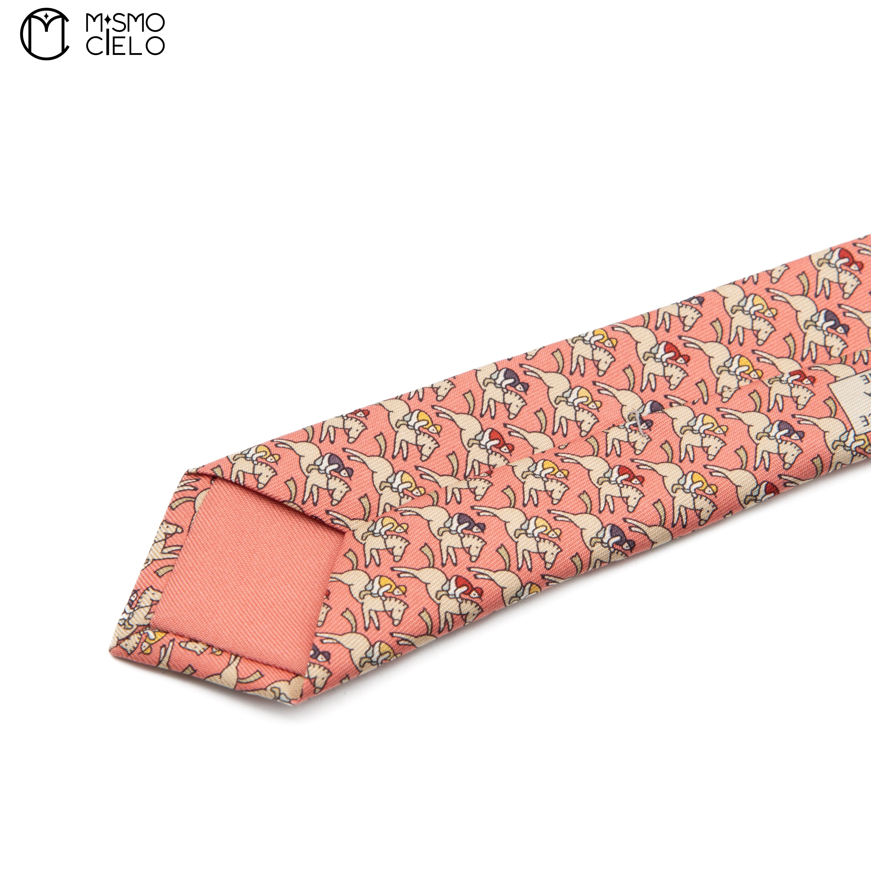 Pink Equestrian Motif Tie