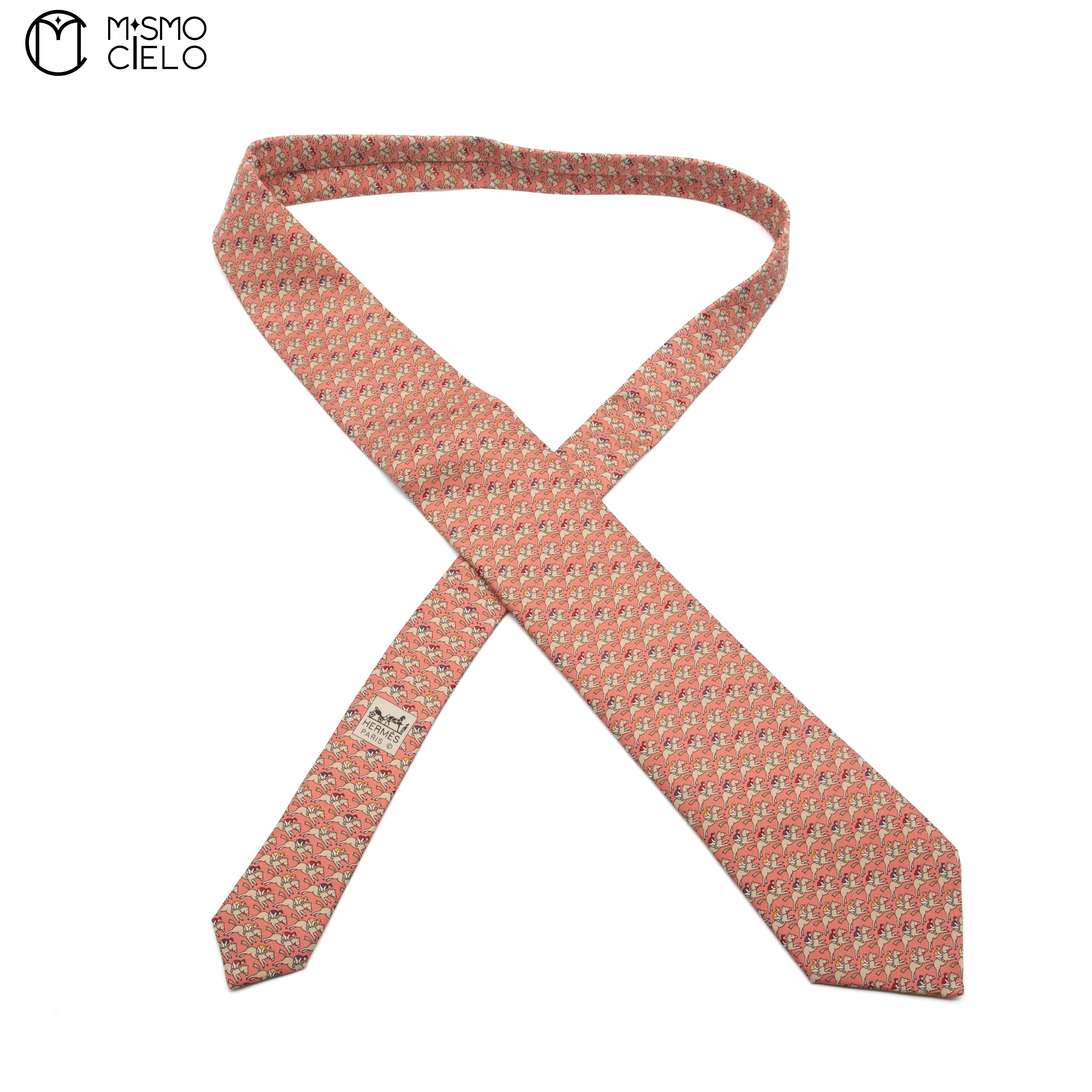 Pink Equestrian Motif Tie