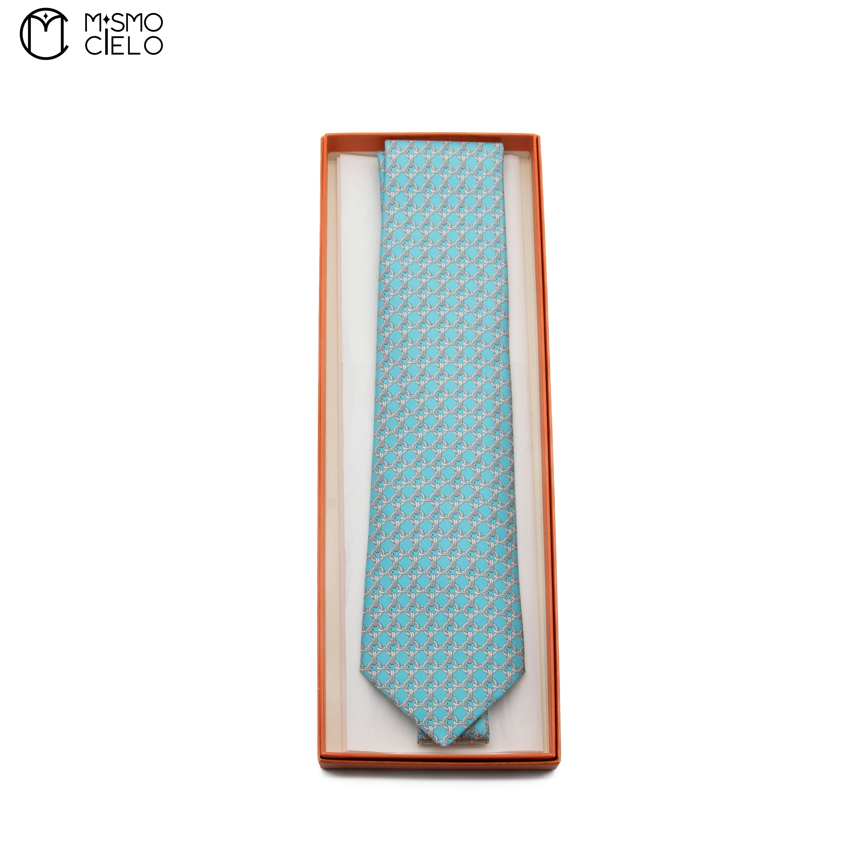 Blue Chain Pattern Tie