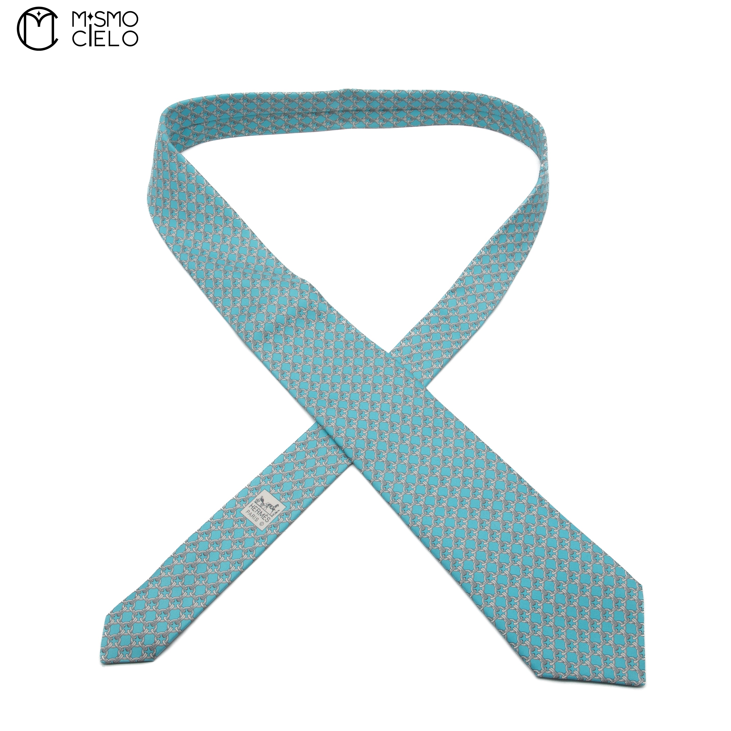 Blue Chain Pattern Tie
