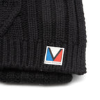 LOUIS VUITTON M75368 Black Gaston Patch Wool Scarf 147 cm