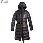 Black and Gold Long Down Jacket