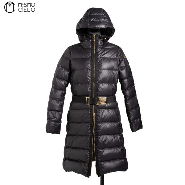 Black and Gold Long Down Jacket