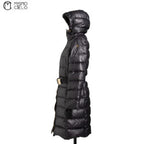 Black and Gold Long Down Jacket
