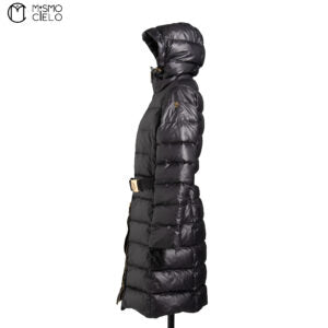 Black and Gold Long Down Jacket