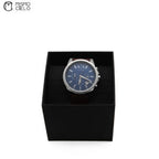 Blue Dial Leather Strap Watch