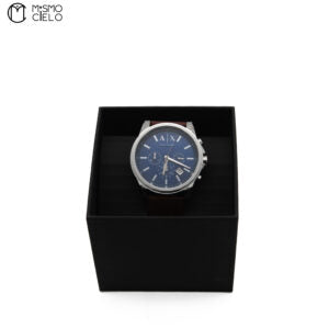 Blue Dial Leather Strap Watch