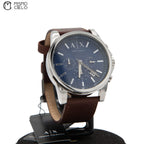 Blue Dial Leather Strap Watch