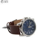 Blue Dial Leather Strap Watch
