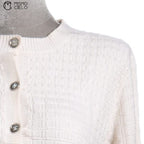 White Coco Mark Button Cardigan