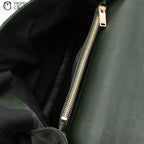 Dark Green V Stitch Shoulder Bag  and Leather Strap