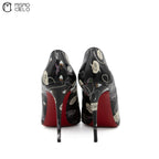 Hot Chick Leather Heel Pumps Size 36.5 *