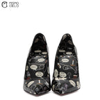 Hot Chick Leather Heel Pumps Size 36.5 *