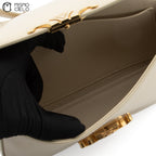 Cream Triomphe Calfskin Claude Shoulder Bag