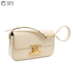 Cream Triomphe Calfskin Claude Shoulder Bag