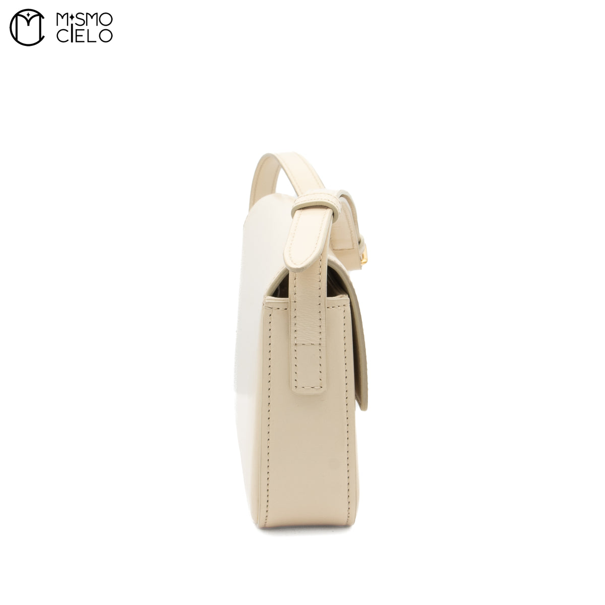Cream Triomphe Calfskin Claude Shoulder Bag