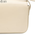 Cream Triomphe Calfskin Claude Shoulder Bag