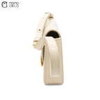 Cream Triomphe Calfskin Claude Shoulder Bag