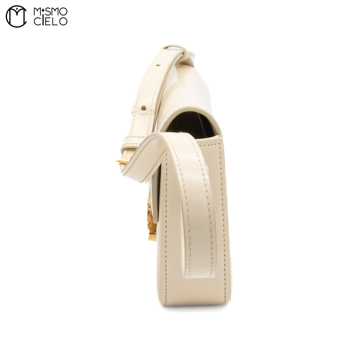 Cream Triomphe Calfskin Claude Shoulder Bag