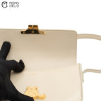Cream Triomphe Calfskin Claude Shoulder Bag
