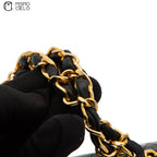 Black Lambskin Mini Square Ram Chain Handbag *
