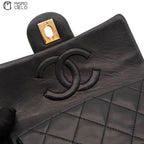 Black Lambskin Mini Square Ram Chain Handbag *