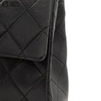 Black Lambskin Mini Square Ram Chain Handbag *