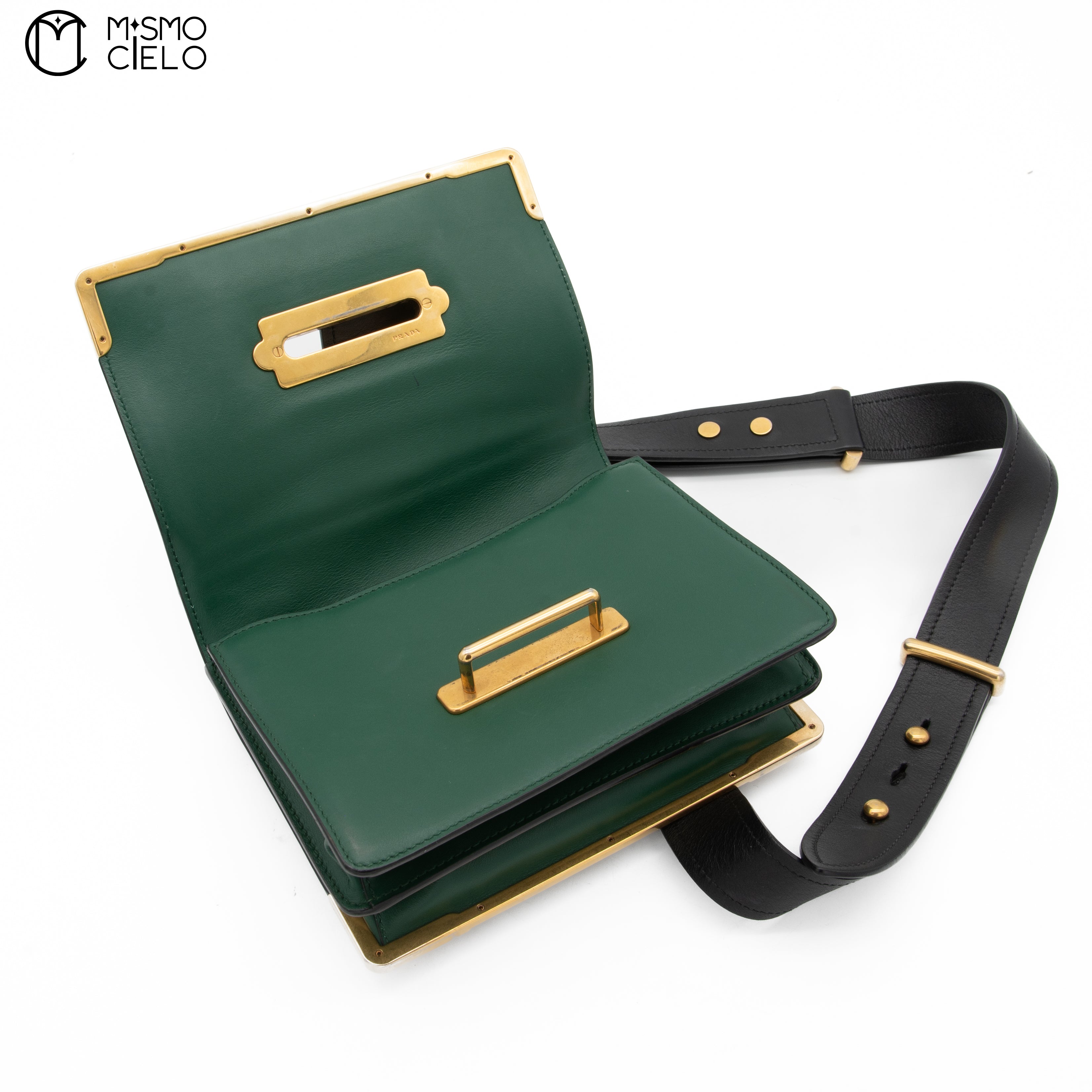 Green & Black Cahier Shoulder Bag