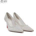 Apostropha Mess Strass 80 White Crystal Heels Size 38