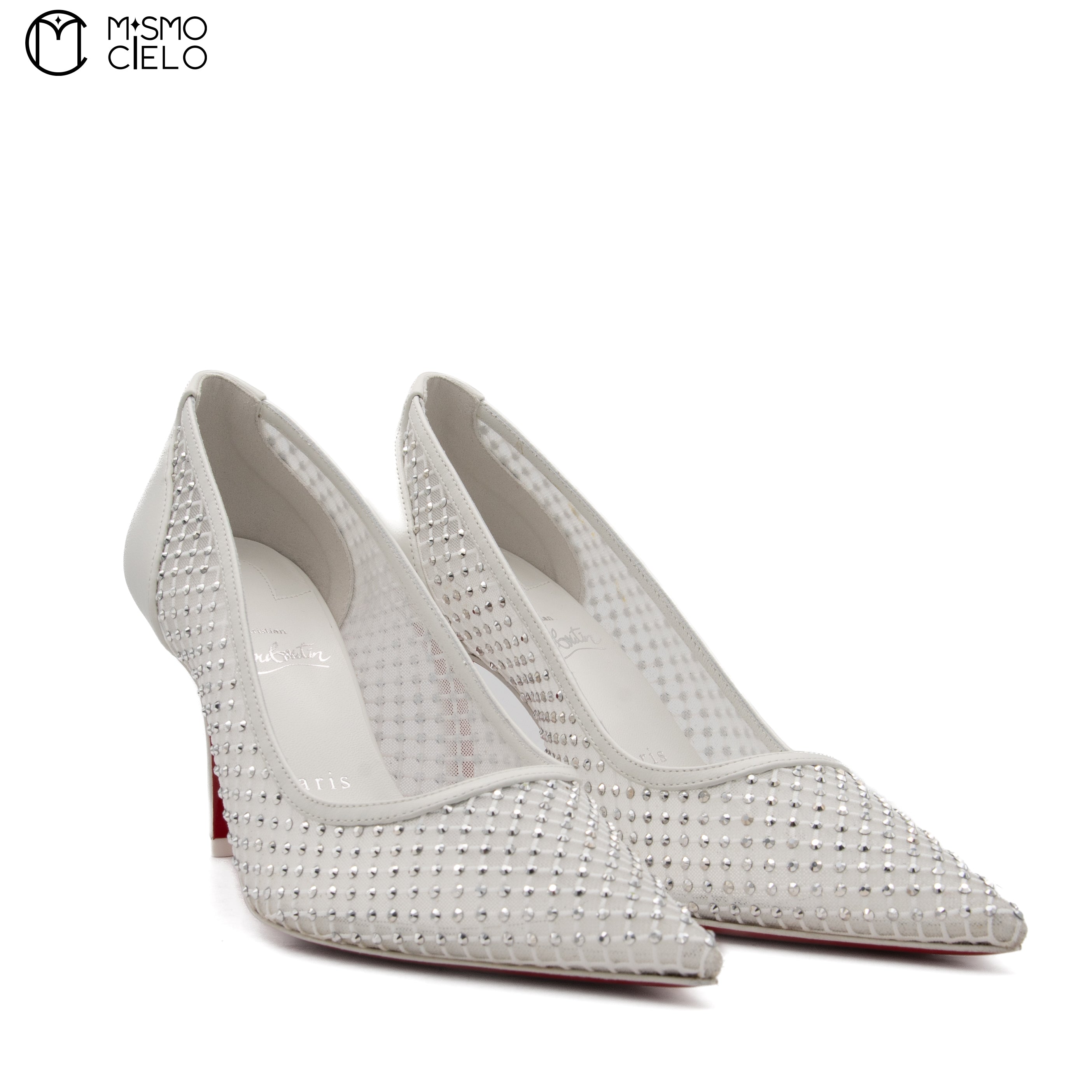 Apostropha Mess Strass 80 White Crystal Heels Size 38