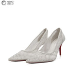 Apostropha Mess Strass 80 White Crystal Heels Size 38