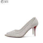 Apostropha Mess Strass 80 White Crystal Heels Size 38