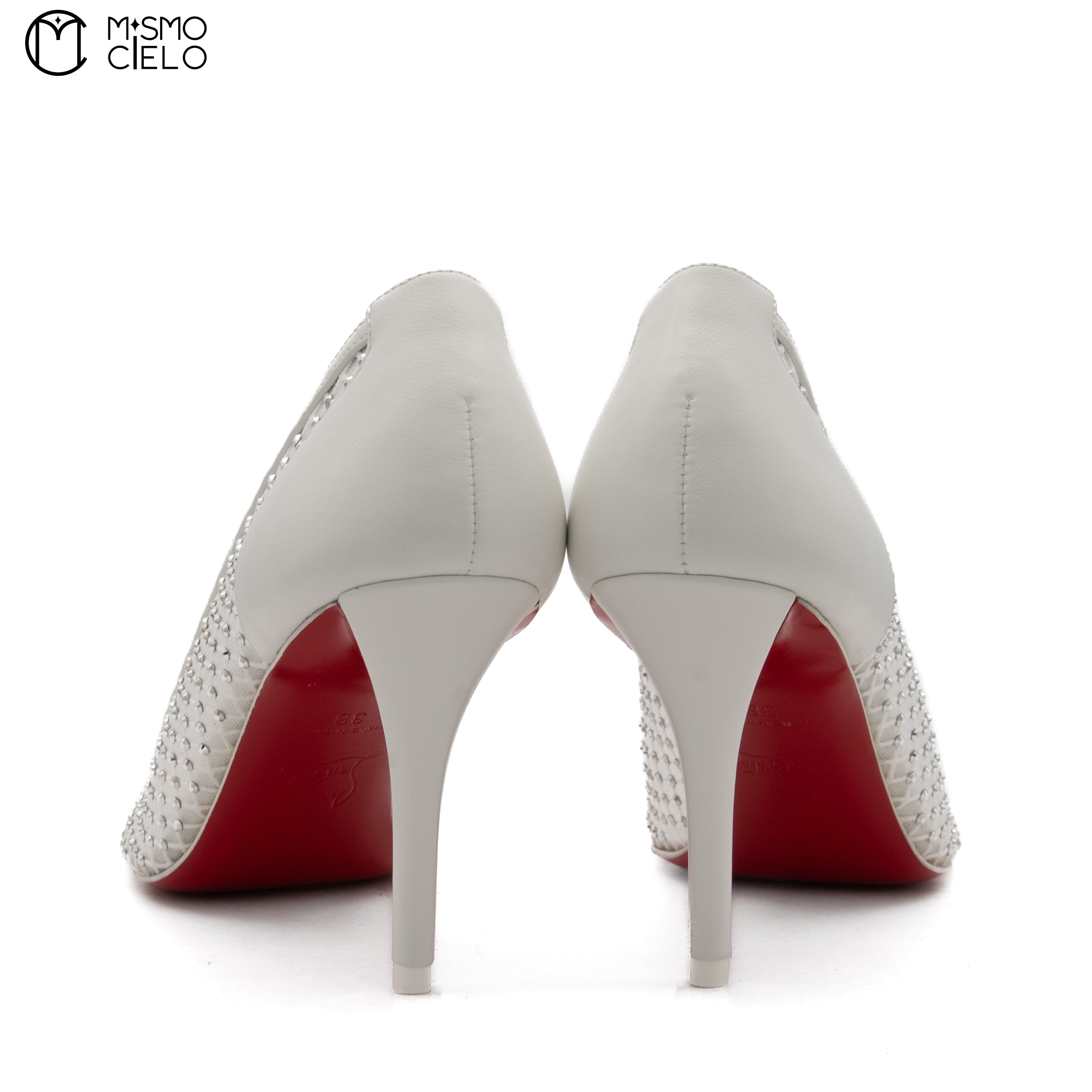 Apostropha Mess Strass 80 White Crystal Heels Size 38