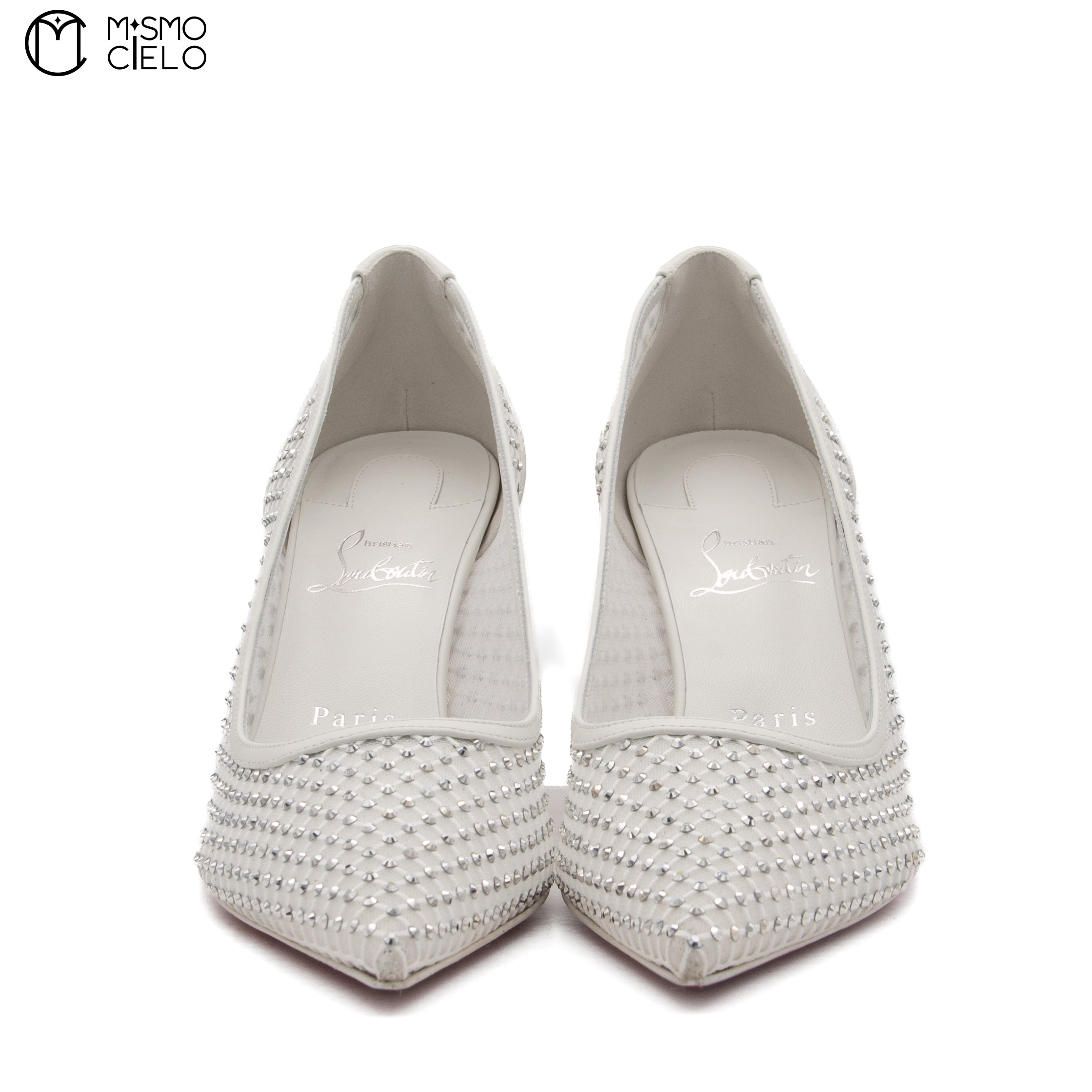 Apostropha Mess Strass 80 White Crystal Heels Size 38