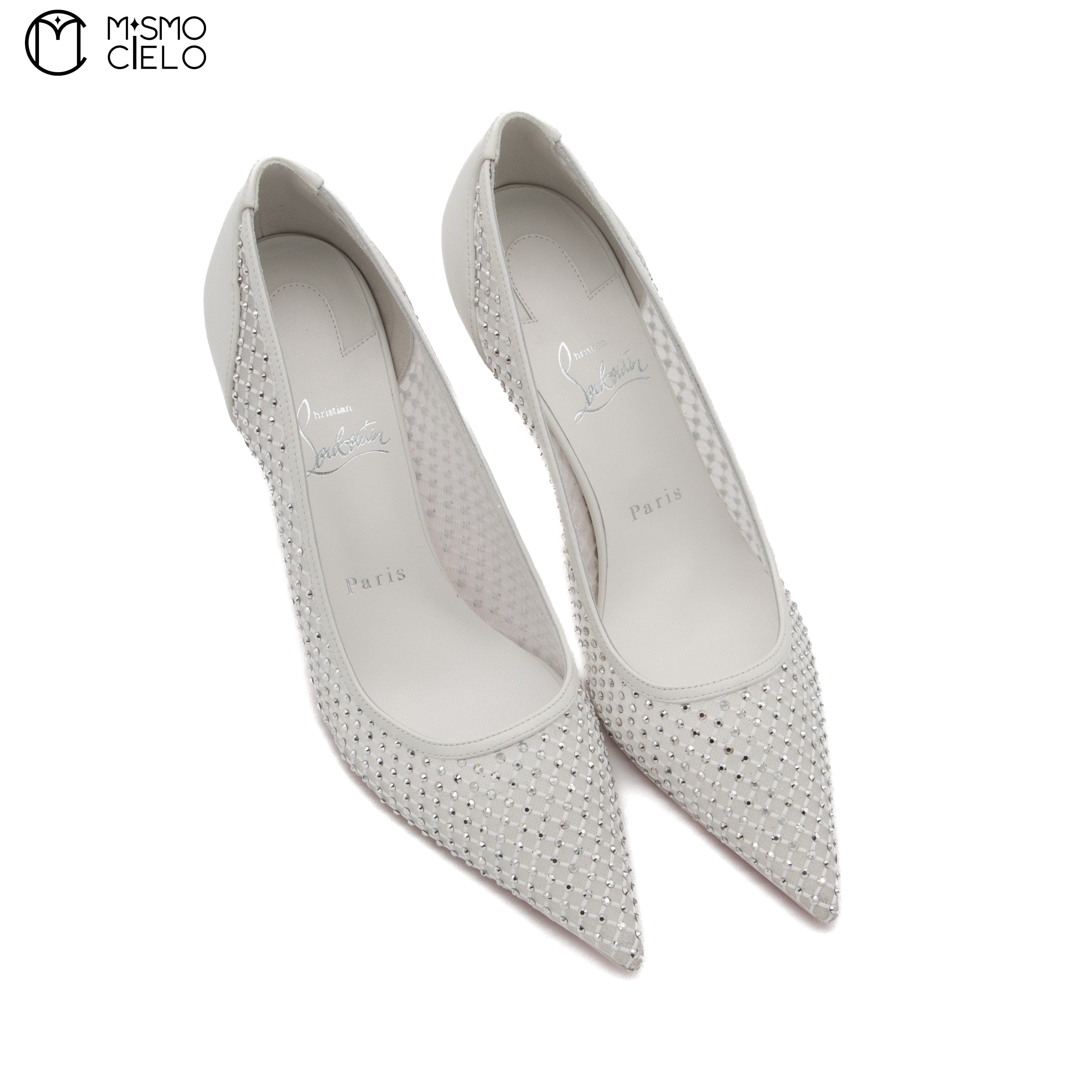 Apostropha Mess Strass 80 White Crystal Heels Size 38