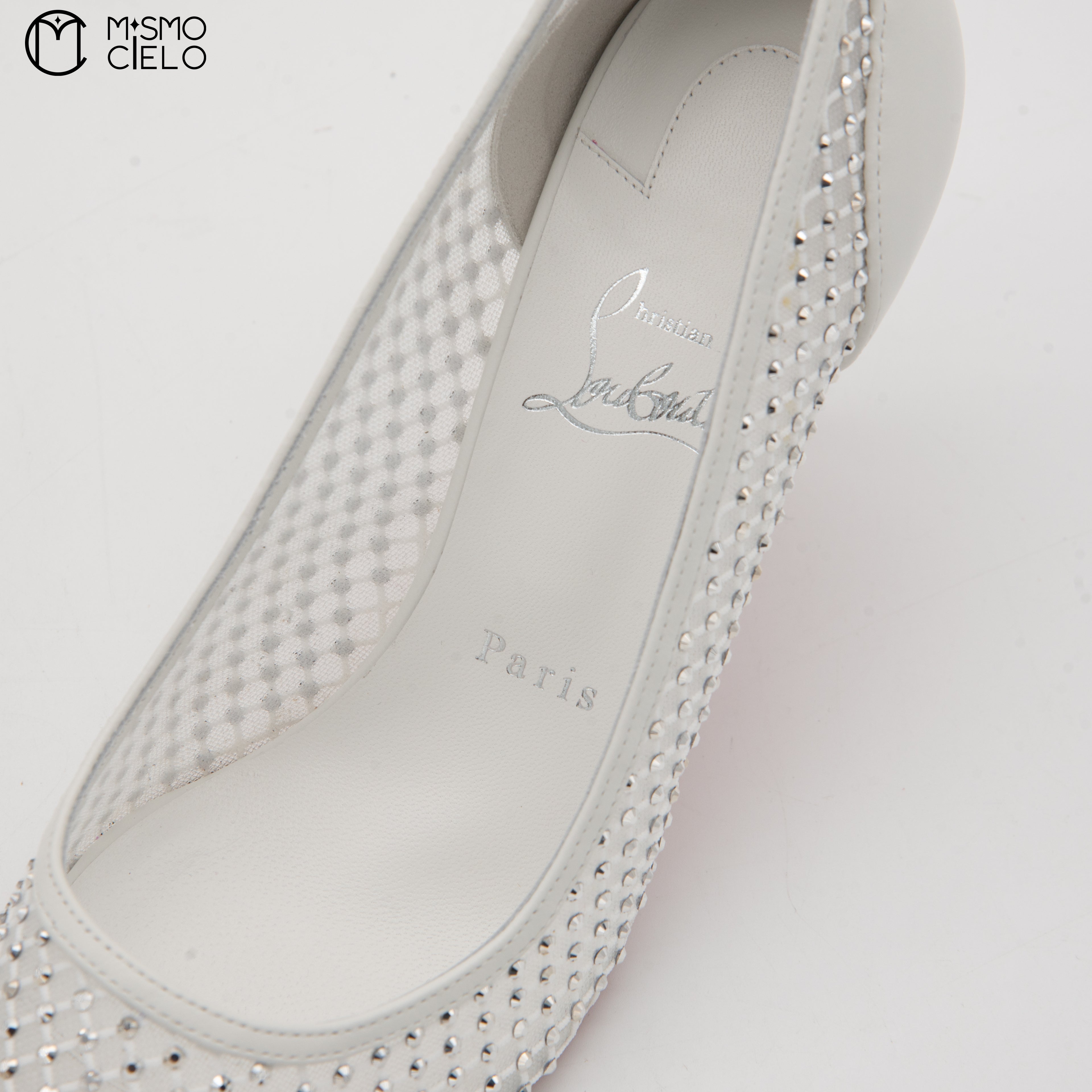 Apostropha Mess Strass 80 White Crystal Heels Size 38