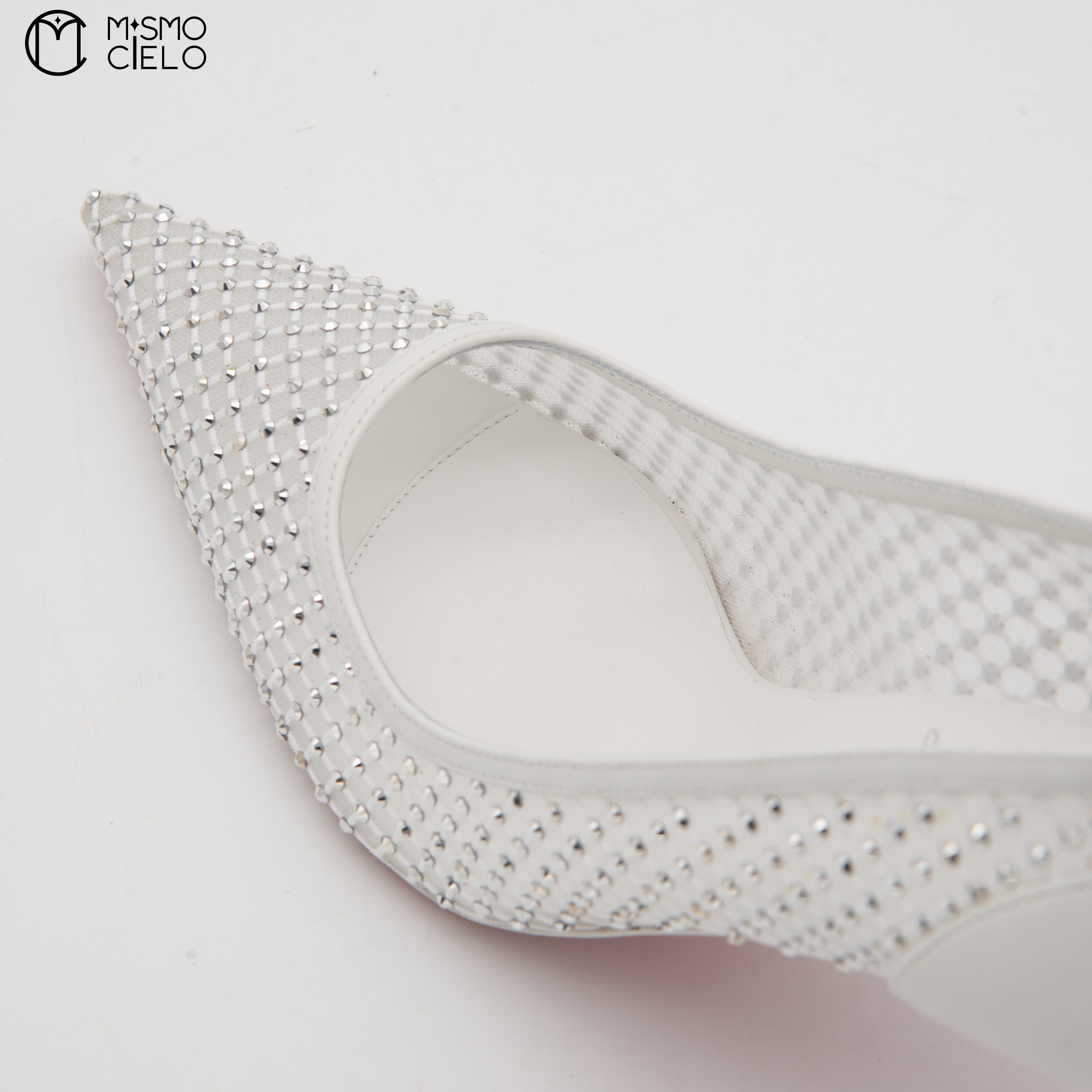 Apostropha Mess Strass 80 White Crystal Heels Size 38