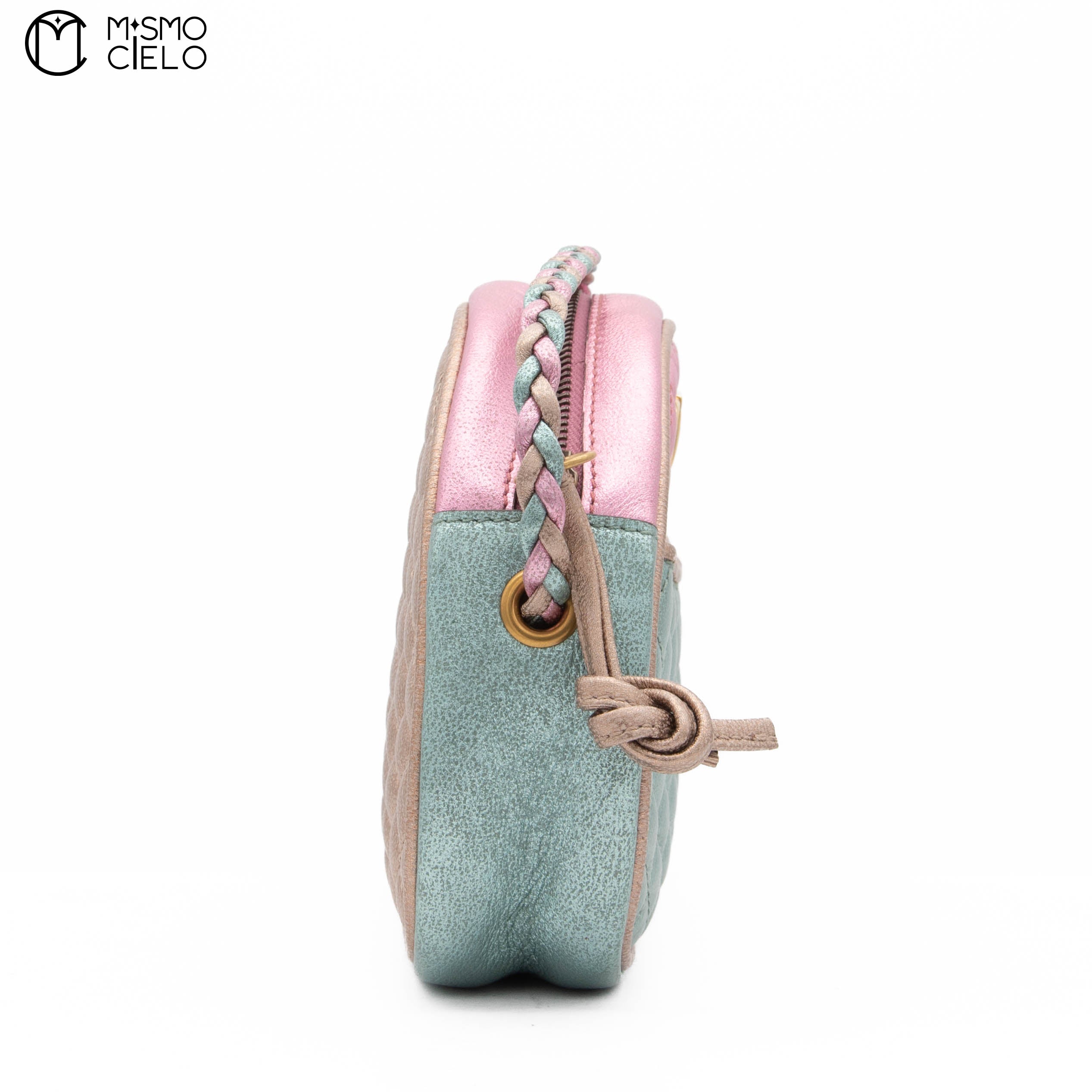 Green and Pink Zumi Quilted Shoulder Bag