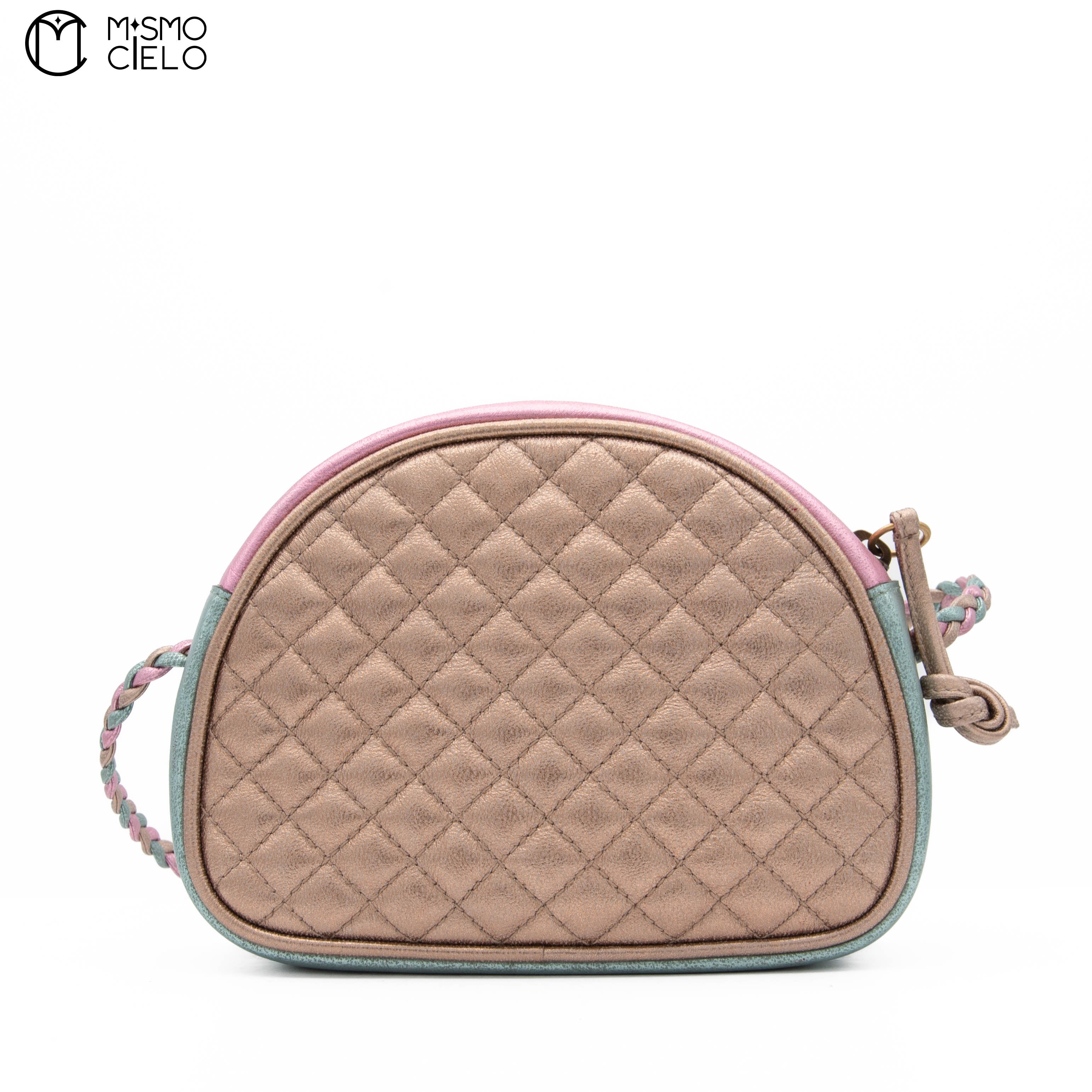 Green and Pink Zumi Quilted Shoulder Bag