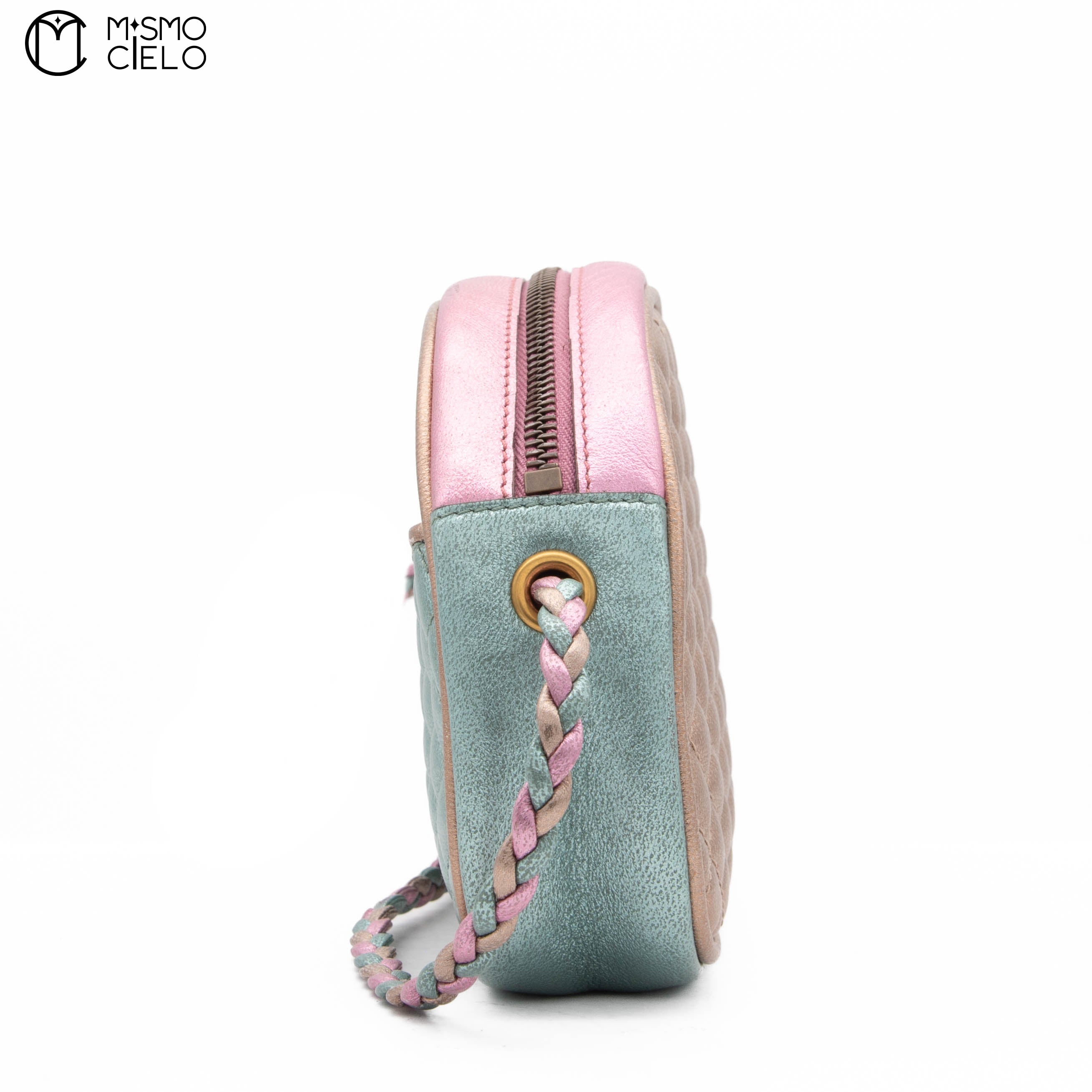 Green and Pink Zumi Quilted Shoulder Bag