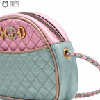 Green and Pink Zumi Quilted Shoulder Bag
