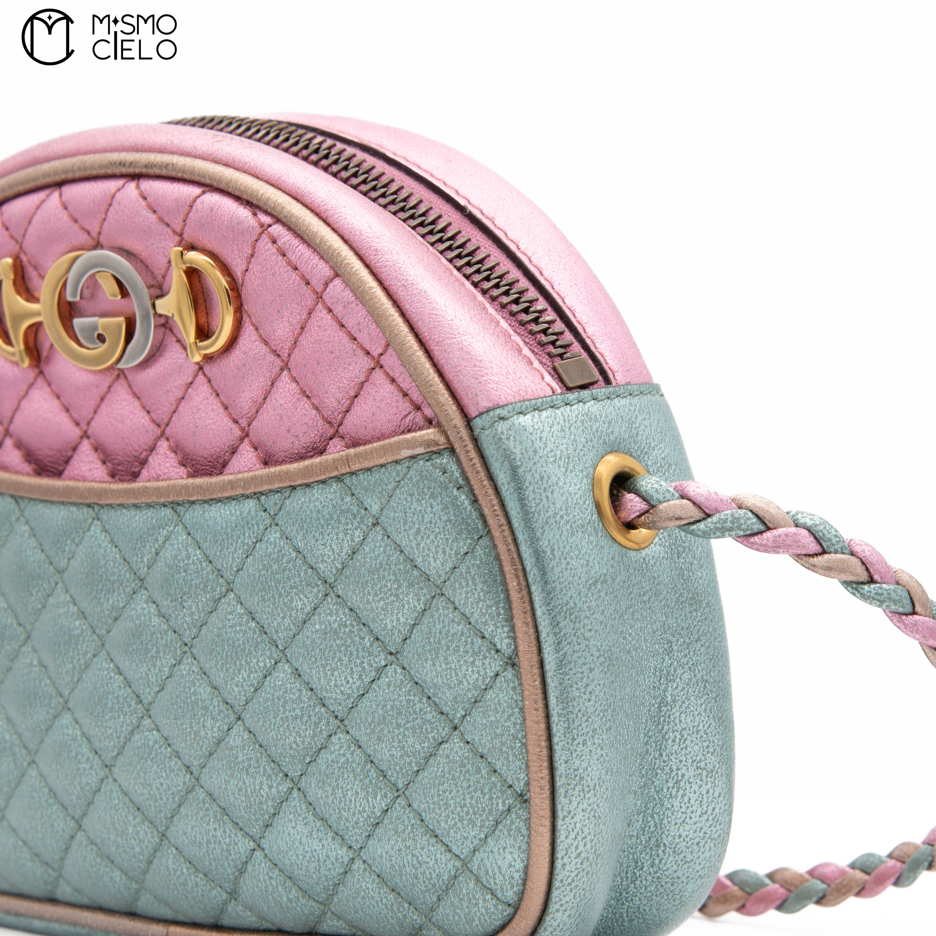 Green and Pink Zumi Quilted Shoulder Bag