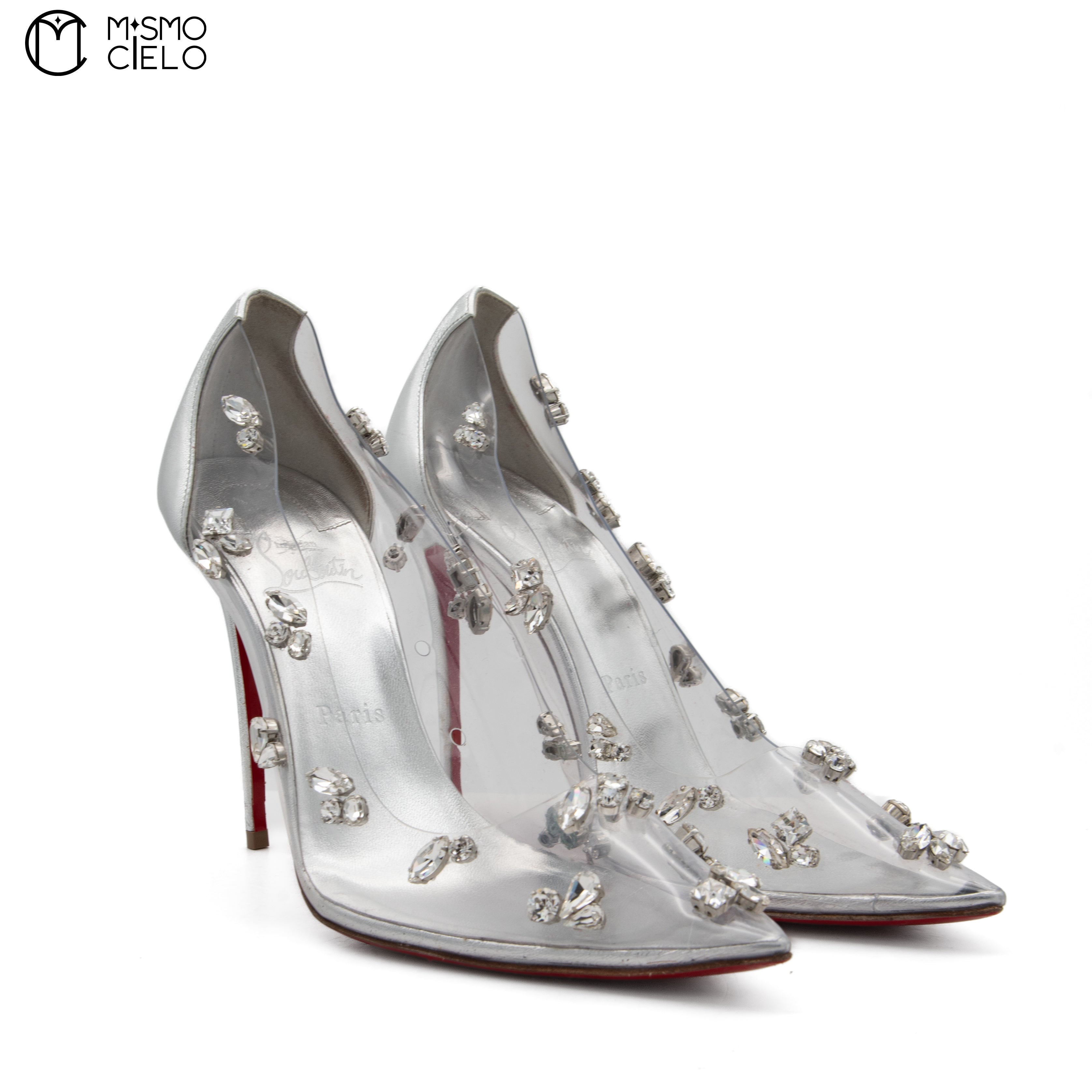 Degraqueen Embellished PVC Heels