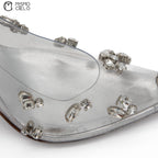 Degraqueen Embellished PVC Heels