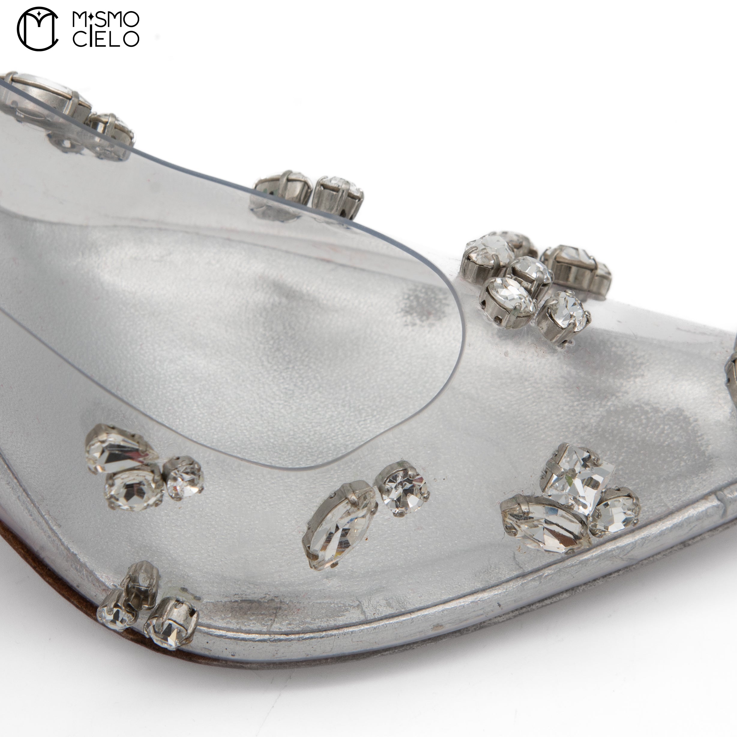 Degraqueen Embellished PVC Heels